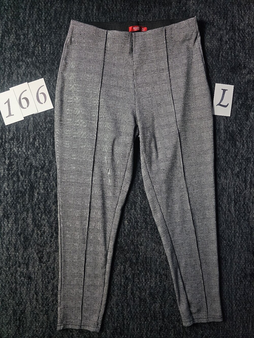 Maze Grey Glen Plaid Knit Ponte Pants